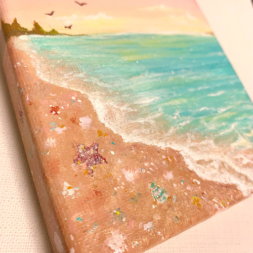 アクリル画 原画 海と砂浜 絵画 Chen 通販 12500439｜Creema