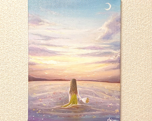 原画　アクリル画　海の絵　海　夕陽　アート　インテリア雑貨 送料無料 ギフト アクリル画 原画｜Yahoo 海の絵 アート