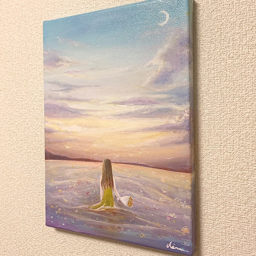 海に花束を アクリル画 原画 夕日 絵画 Chen 通販 12879858
