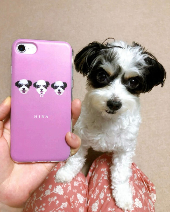 顔3連単 犬 猫 ペット うちの子  スマホケース iPhone Android 9枚目の画像