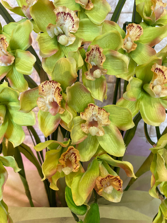 光触媒　人工観葉植物　ウォールグリーン　フェイクグリーン　インテリア　造花　シンピジューム6866 3枚目の画像