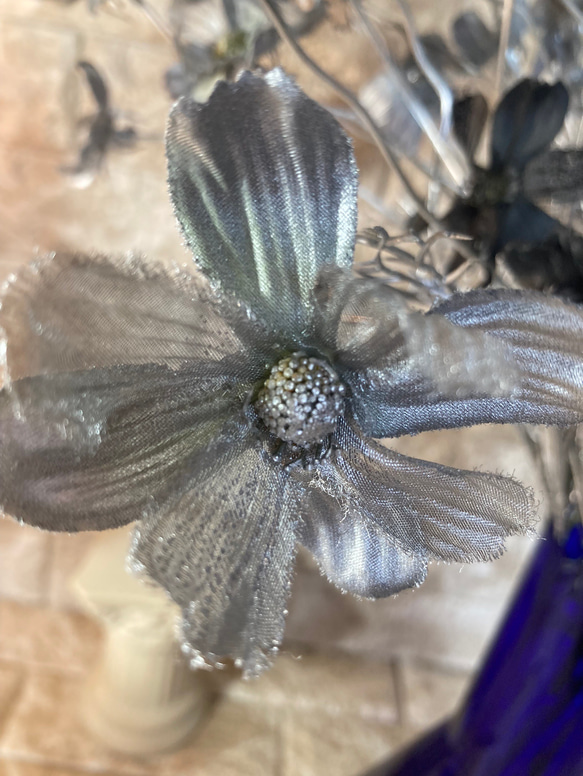 光触媒　人工観葉植物　ウォールグリーン　造花　インテリア　シルバーコスモス 6枚目の画像
