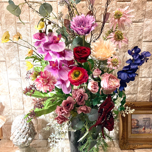 光触媒 人工観葉植物 ウォールグリーン 造花 アレンジ 豪華 