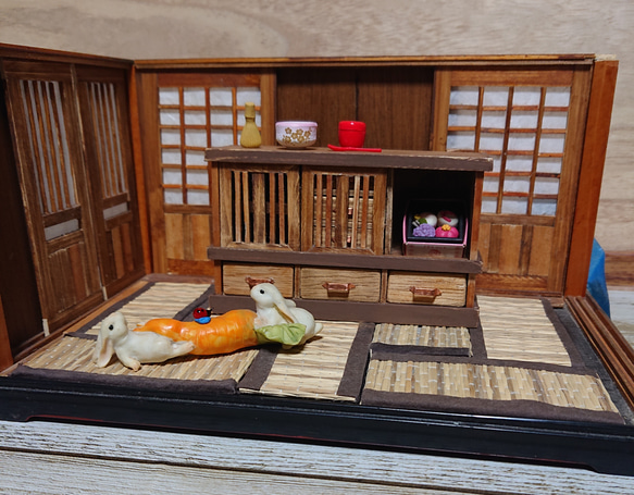当時物 蝿張 網棚 食器棚 昭和レトロポップ 花柄 スチール 鉄