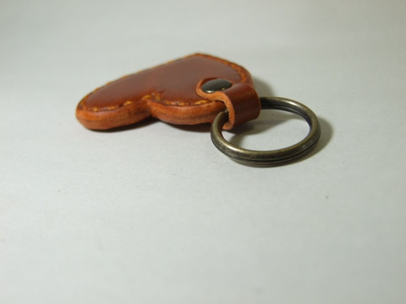 小さいハートのキーホルダー　ルガトショルダー橙 4枚目の画像