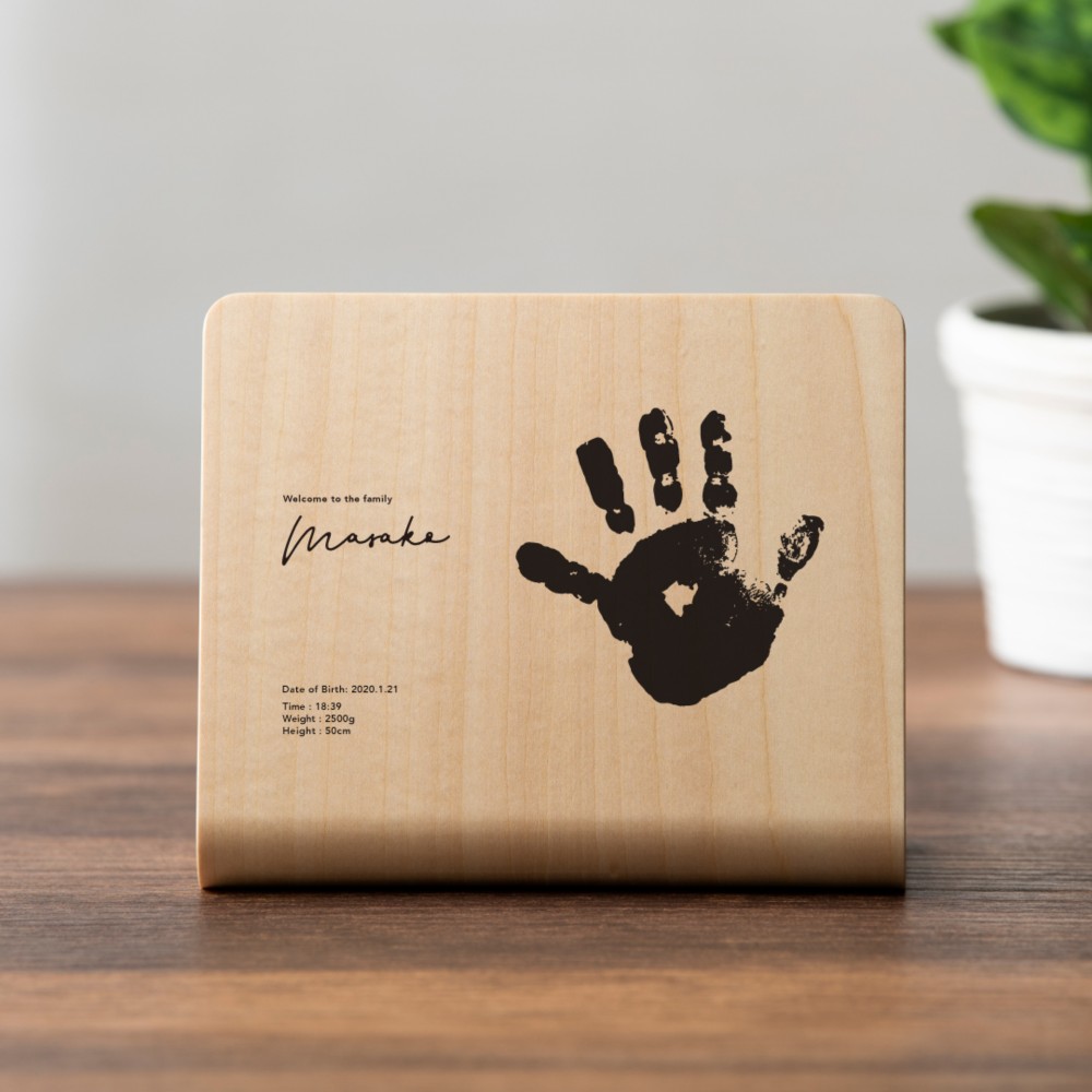 天然木の手形メモリアルスタンド【オーダーメイド】