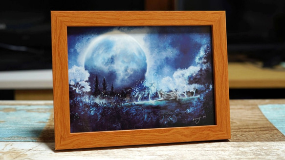 2L判額入りアート『深森の月』 1枚目の画像