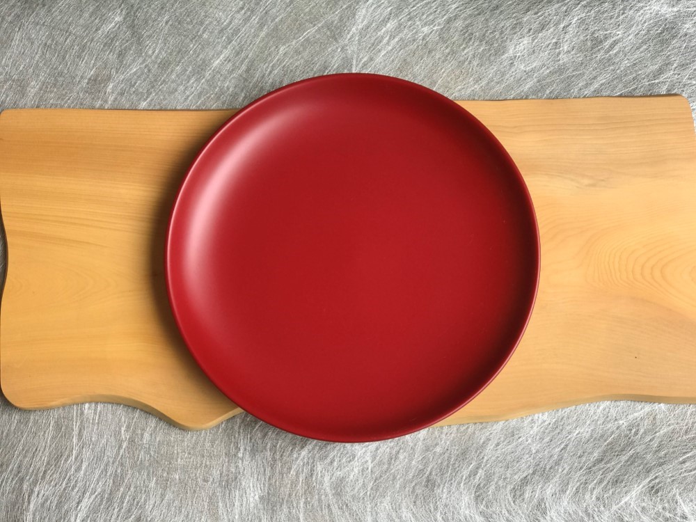 浄法寺塗　壬生皿7寸　本朱