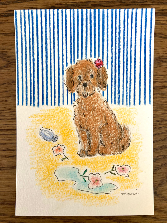 【IKEAロムヴィーケンの額縁付き】原画一点物 絵画 犬の絵 mc-08004.jpg