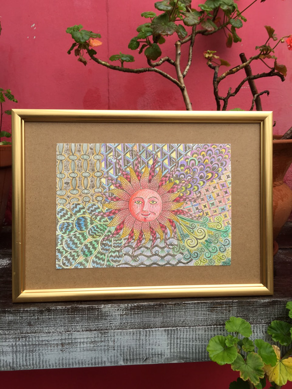 大人の塗り絵　B5サイズ《守護神である太陽》 4枚目の画像