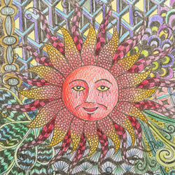 大人の塗り絵　B5サイズ《守護神である太陽》 5枚目の画像