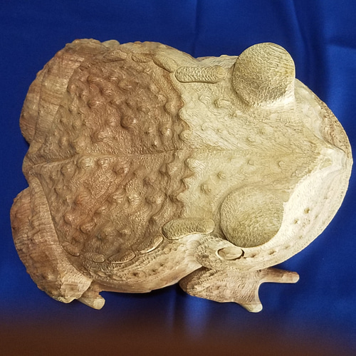 木彫りガマ(小) ガマ ガマカエル 彫刻 楠水 通販 12271047｜Creema