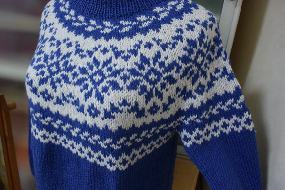 SALEブルーとグレージュのセーター 3枚目の画像