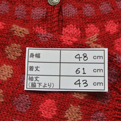 サイト限定価格丸柄の赤系カーディガン 5枚目の画像