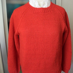 お試し応援セールアルパカの赤セーター 4枚目の画像