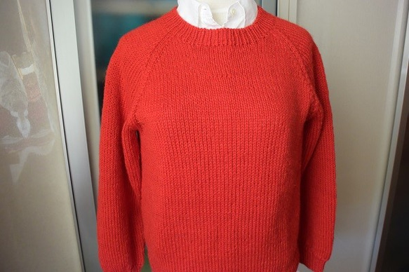 お試し応援セールアルパカの赤セーター 4枚目の画像