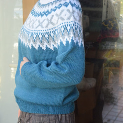 ブルーグリンのセーター（帽子プレゼント対象） 2枚目の画像