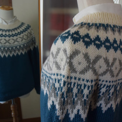 ブルーグリンのセーター（帽子プレゼント対象） 4枚目の画像