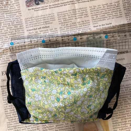 白レース 不織布マスクカバー 標準大人 保冷剤も入る ポケット付き立体  