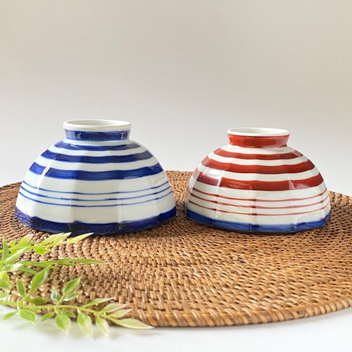太こますじ お茶碗（赤） 茶碗・めし碗 吉浦窯・有)江口製陶所