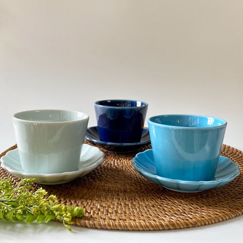 ターコイズブルー カップとソーサーセット 【公式通販】