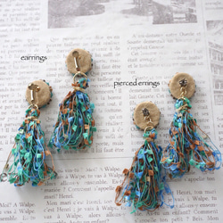 再販2 ビーズ刺繍のピアス〜tassels turquoise〜 7枚目の画像