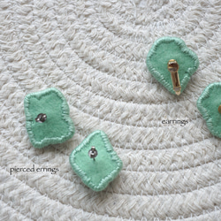 再販2 ビーズ刺繍のイヤリング〜flower mint green〜 7枚目の画像