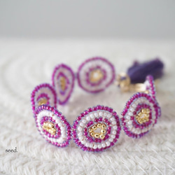 ビーズブレスレット 〜紫 anemone〜 1枚目の画像