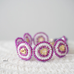 ビーズブレスレット 〜紫 anemone〜 5枚目の画像