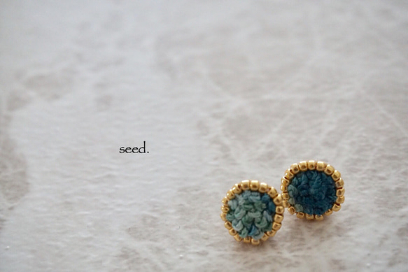 刺繍＆ビーズ刺繍のピアス №046 2枚目の画像