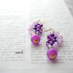 ✰500円OFF SALE✰ビーズステッチのピアス　〜lavender〜 2枚目の画像