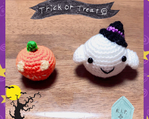 可愛いハロウィンくまさん編みぐるみ❣️おばけとかぼちゃ付き