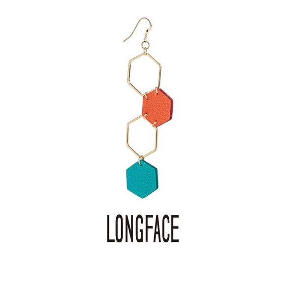 LONGFACE原创设计 小S明星原款蜂巢耳环 长款不对称适合圆耳环耳夹女 第2張的照片