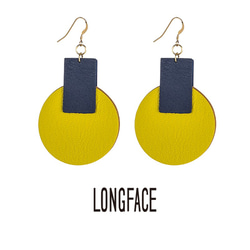 LONGFACE 柠檬糖耳环 设计师原创圆形皮革高级感设计感长款耳夹 第1張的照片
