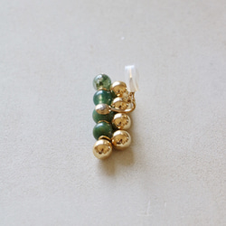 Natural stone ear cuff（green) 3枚目の画像