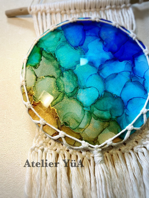 マクラメアート マクラメ編みアート＃010『右手の龍と左手の獅子