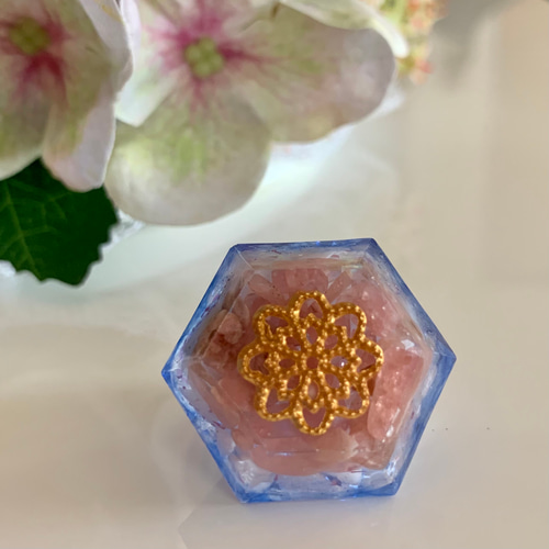 眠り猫の盛り塩オルゴナイト 盛り塩オルゴナイト【鉱石猫】 2513