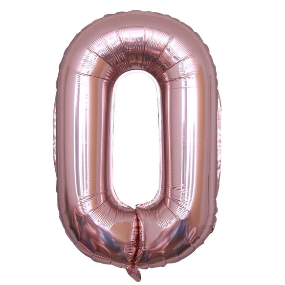 ゴールド　ナンバーバルーン　数字バルーン　誕生日　ゴム風船　ピンク 3枚目の画像