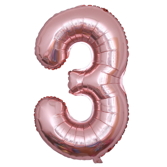 ゴールド　ナンバーバルーン　数字バルーン　誕生日　ゴム風船　ピンク 4枚目の画像