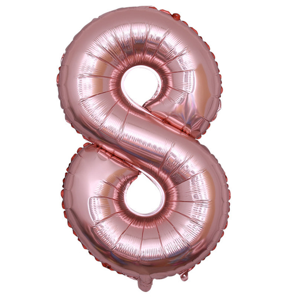 ゴールド　ナンバーバルーン　数字バルーン　誕生日　ゴム風船　ピンク 8枚目の画像