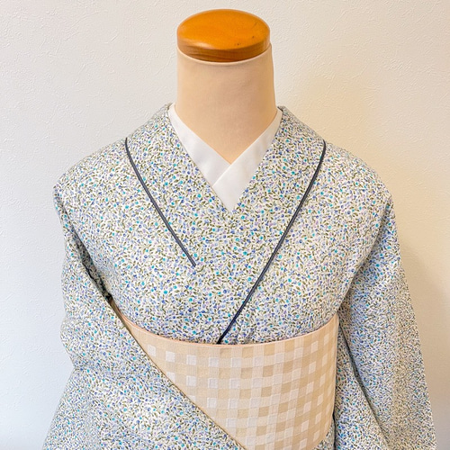 アンティーク懐中時計柄 半幅帯＆半衿セット【在庫限り】 和装小物（帯  