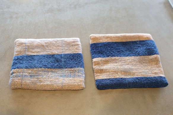 藍染手織り鍋敷き 3枚目の画像