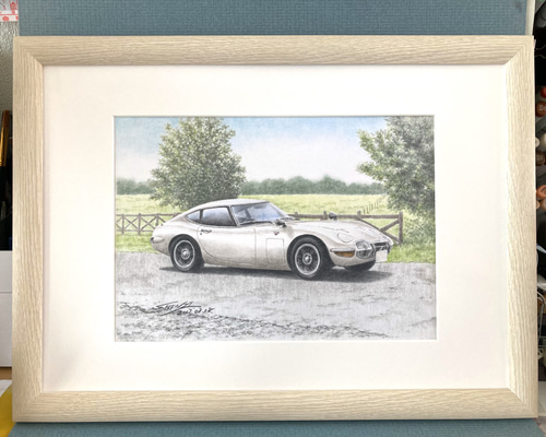 色鉛筆画 カーイラスト 2000GT イラスト シン 通販 12628214｜Creema