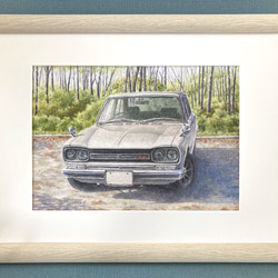 車の絵を飾りたい人にオススメ！『プロの色鉛筆イラスト作品原画！フレーム付き！』 楽天市場】TOYOTA トヨタ 86 カスタム フロント 鉛筆画 イラスト