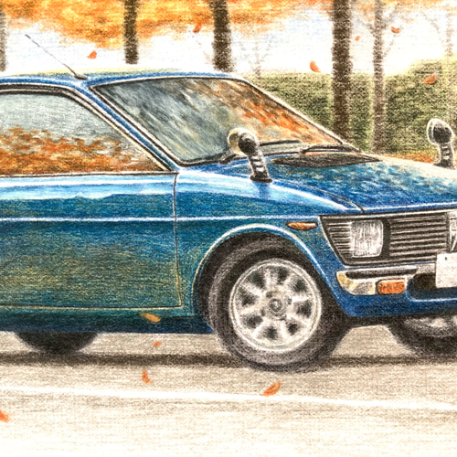 から厳選した 高評価の贈り物 車の絵を飾りたい人にオススメ！『プロの色鉛筆 絵画