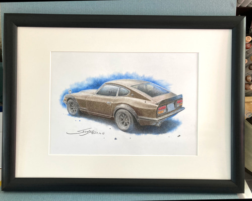 車の絵を飾りたい人にオススメ！『プロの色鉛筆イラスト作品原画！フレーム付き！』 鉛筆画 車を描く 最初から最後まで 1時間 【 ASMR 】 HONDA