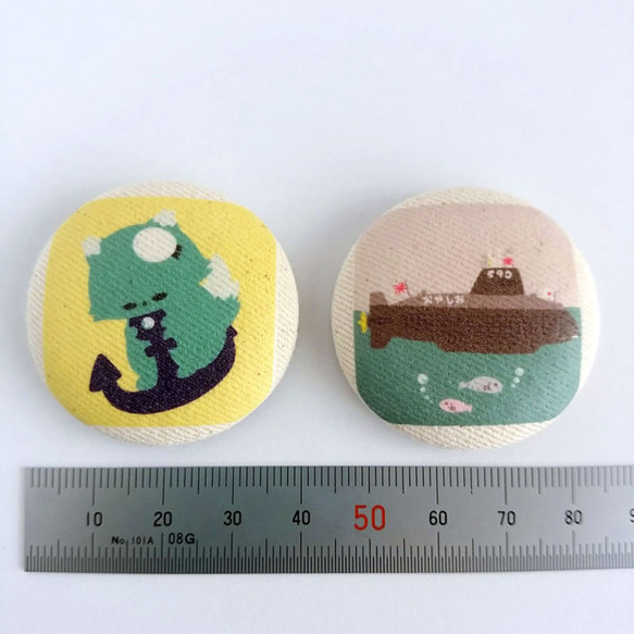 海自猫マグネット 陸海空ねこ＆装備品くるみボタンマグネット－海－【改】 3枚目の画像
