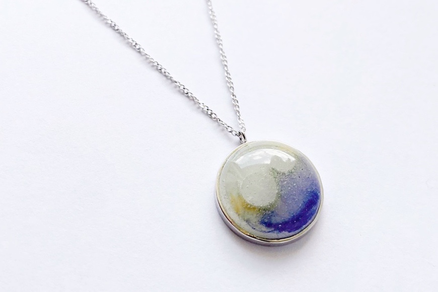 【限定1】シルバー 七宝泡 プチペンダント（パープル）