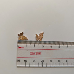 立体メタル蝶パーツ　ピンクゴールド　５個入り 3枚目の画像