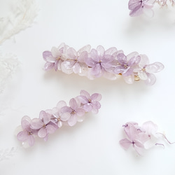 紫陽花ばたけpale purple【バレッタM】スミレ色 7枚目の画像